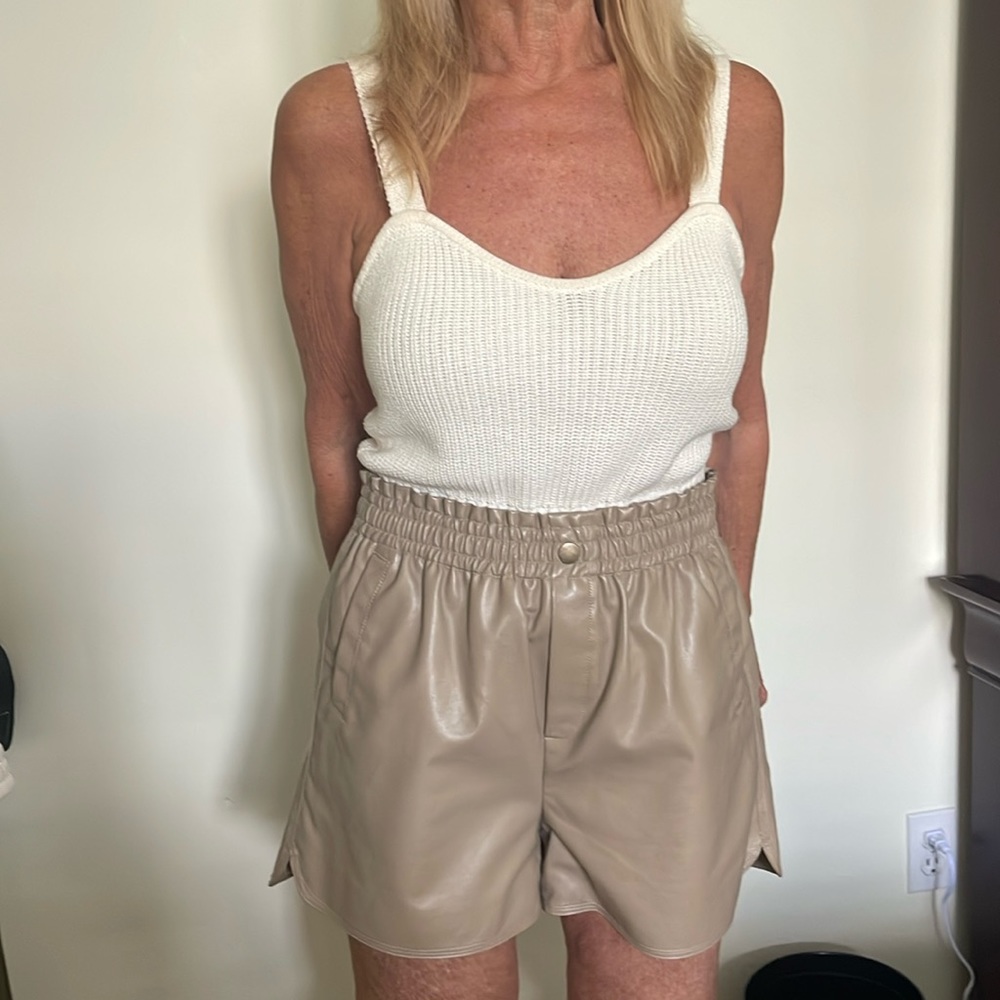 Faux leather shorts